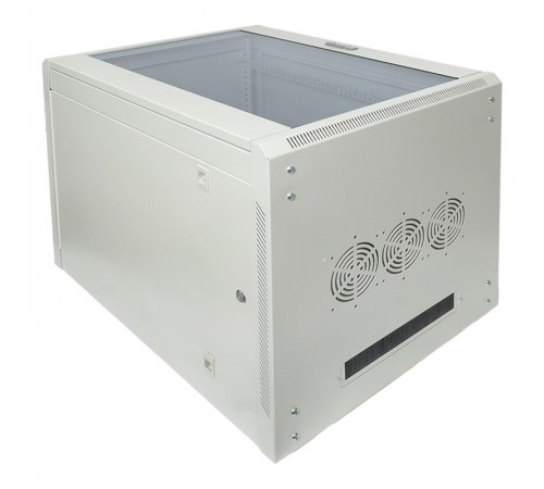 Шкаф настенный 19" TERACOM PRO 15U 600х600 мм дверь стеклянная с замком-ручкой серыйTRP-WLL-1566-40GEKF