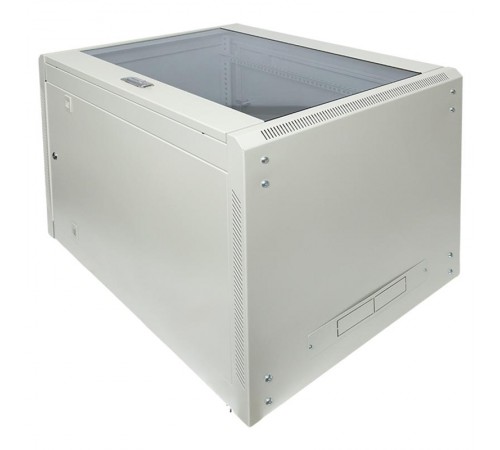 Шкаф настенный 19" TERACOM PRO 15U 600х600 мм дверь стеклянная с замком-ручкой серыйTRP-WLL-1566-40GEKF