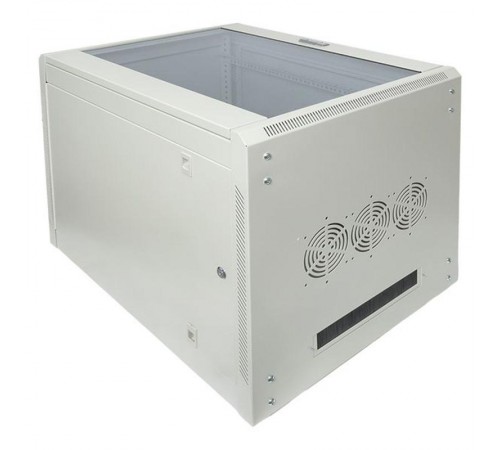 Шкаф настенный 19" TERACOM PRO 15U 600х600 мм дверь стеклянная с замком-ручкой серыйTRP-WLL-1566-40GEKF