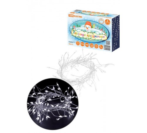 Гирлянда светодиодная "Самоцветы" 100LED, 2 м, 6000 K, USB, IP20,  SQ0361-0200  TDM