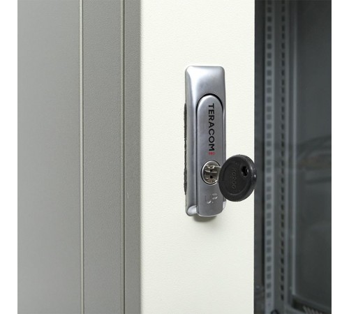 Шкаф настенный 19" TERACOM PRO 15U 600х600 мм дверь стеклянная с замком-ручкой серыйTRP-WLL-1566-40GEKF