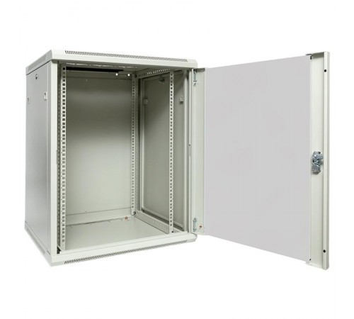 Шкаф настенный 19" TERACOM PRO 15U 600х600 мм дверь стеклянная с замком-ручкой серыйTRP-WLL-1566-40GEKF