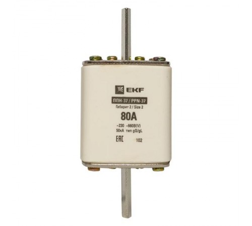 Плавкая вставка ППН-37 400/80А габарит 2  fus-37/400/80  EKF