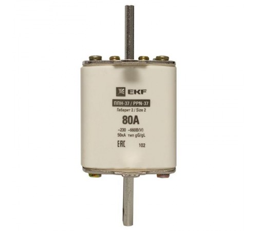 Плавкая вставка ППН-37 400/80А габарит 2  fus-37/400/80  EKF