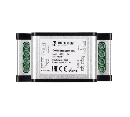 INTELLIGENT ARLIGHT Конвертер 0-10В DALI-310-DIN (AC 230V, DALI, 0-10)  027181  Arlight