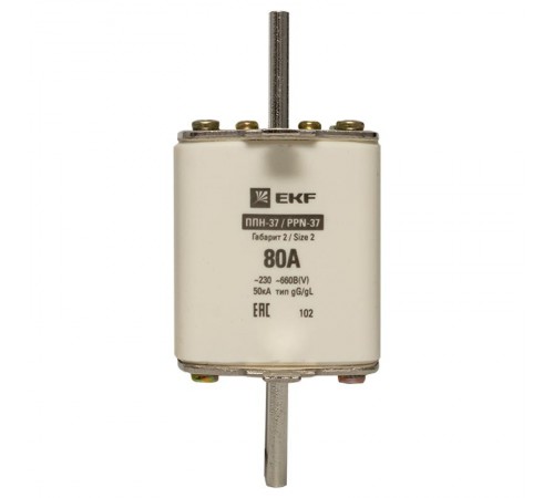 Плавкая вставка ППН-37 400/80А габарит 2  fus-37/400/80  EKF