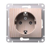 GLOSSA Сосна Розетка с заземлением со шторками, 16А, механизм  GSL001545  SE