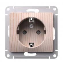 GLOSSA Сосна Розетка с заземлением со шторками, 16А, механизм  GSL001545  SE