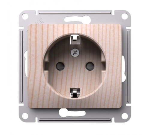 GLOSSA Сосна Розетка с заземлением со шторками, 16А, механизм  GSL001545  SE
