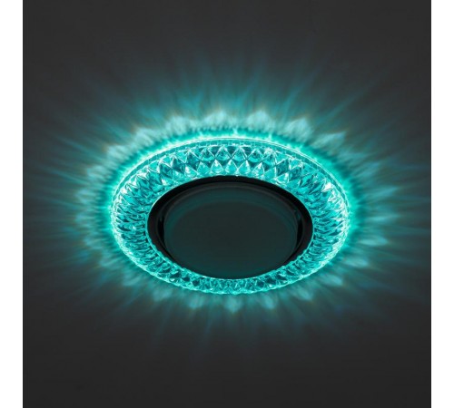 Светильник точечный встраиваемый под лампу DK LD23 15Вт GX53 голубой с подсветкой  Б0029629  ЭРА