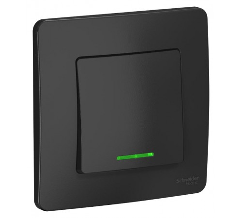 Blanca Антрацит С/У Переключатель 1-клавишный с подсветкой, 10А, 250B  BLNVS010616  SE