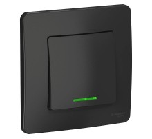 Blanca Антрацит С/У Переключатель 1-клавишный с подсветкой, 10А, 250B  BLNVS010616  SE