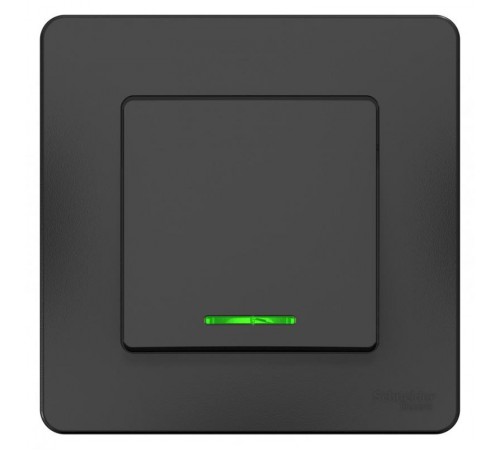 Blanca Антрацит С/У Переключатель 1-клавишный с подсветкой, 10А, 250B  BLNVS010616  SE