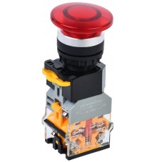 Кнопка D8-11MD "Грибок" d=22мм 1з+1р с подсвет. красная  BBG30-11MD-3-12-K04  IEK