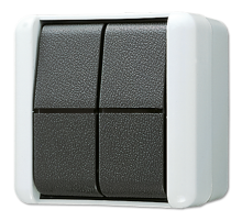 Выключатель сдвоенный универсальный для накладного монтажа IP44 809W Jung