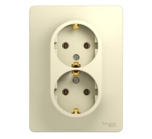Glossa Бежевый Розетка 2-я с заземлением (в сборе с рамкой)  GSL000224  SE