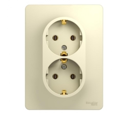 Glossa Бежевый Розетка 2-я с заземлением (в сборе с рамкой)  GSL000224  SE
