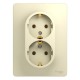 Glossa Бежевый Розетка 2-я с заземлением (в сборе с рамкой)  GSL000224  SE