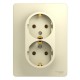 Glossa Бежевый Розетка 2-я с заземлением (в сборе с рамкой)  GSL000224  SE