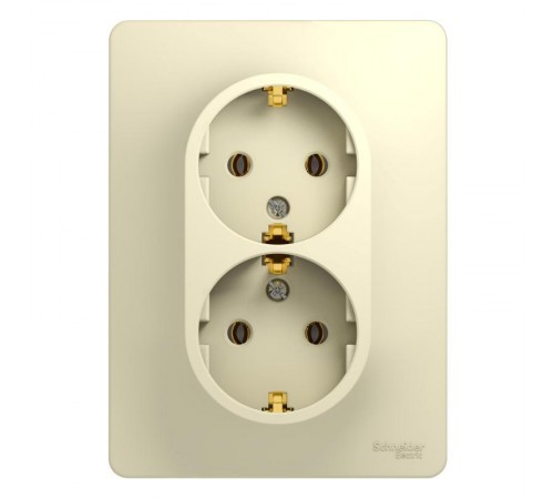 Glossa Бежевый Розетка 2-я с заземлением (в сборе с рамкой)  GSL000224  SE