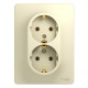 Glossa Бежевый Розетка 2-я с заземлением (в сборе с рамкой)  GSL000224  SE