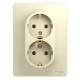 Glossa Бежевый Розетка 2-я с заземлением (в сборе с рамкой)  GSL000224  SE