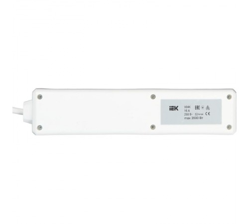 Удлинитель  У04К-выкл. 4 места 2Р+PЕ/5метров 3х1мм2  16А/250В    WYP10-16-04-05-ZK-N  IEK