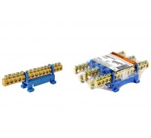 Шина "N" нулевая с изолятором на DIN-рейку 6x9мм стойка мал. 15 групп   SQ0801-0015  TDM