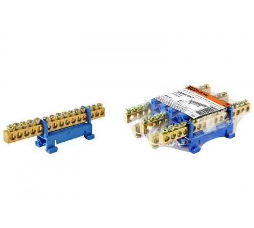 Шина "N" нулевая с изолятором на DIN-рейку 6x9мм стойка мал. 15 групп   SQ0801-0015  TDM