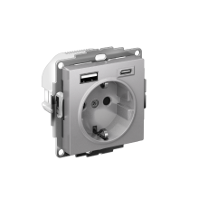 AtlasDesign Алюминий Розетка 16А с USB A+C  ATN000332  SE