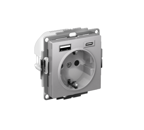 AtlasDesign Алюминий Розетка 16А с USB A+C  ATN000332  SE
