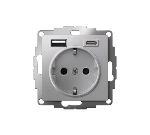 AtlasDesign Алюминий Розетка 16А с USB A+C  ATN000332  SE