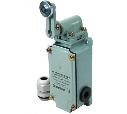 ВП 19М-21Б-431-67 У2.17, четырёхполюсный, рычаг с роликом, 3з+1р, IP67, выключатель путевой (ЭТ)  ET506207  Электротехник