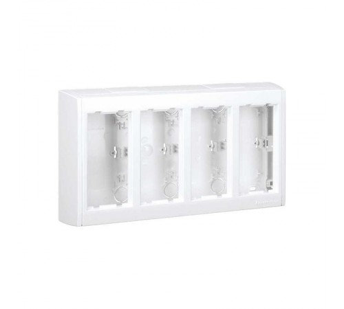 Simon Connect Блок настенный на 4 S-модуля Сима Про, поверхностный монтаж, белый  SBC400-9  Simon