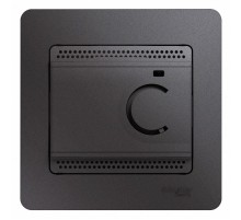 Glossa Графит Термостат электронный теплого пола с датчиком, от +5 до +50°C,10A (в сборе)  GSL001338  SE