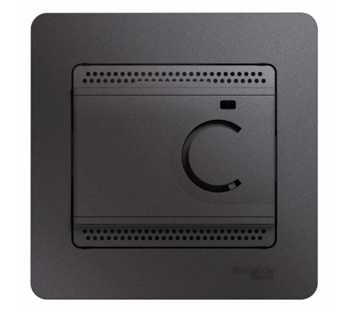 Glossa Графит Термостат электронный теплого пола с датчиком, от +5 до +50°C,10A (в сборе)  GSL001338  SE