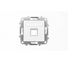 Накладка для 1-го суппорта/разъёма типа 2017... или 2018..., со шторками и полем для надписи, серия SKY, цвет альпийский белый2CLA851810A1101 ABB