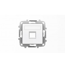 Накладка для 1-го суппорта/разъёма типа 2017... или 2018..., со шторками и полем для надписи, серия SKY, цвет альпийский белый2CLA851810A1101 ABB