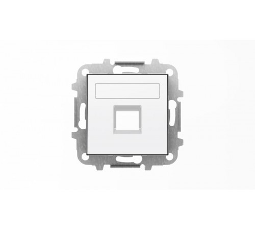 Накладка для 1-го суппорта/разъёма типа 2017... или 2018..., со шторками и полем для надписи, серия SKY, цвет альпийский белый2CLA851810A1101 ABB