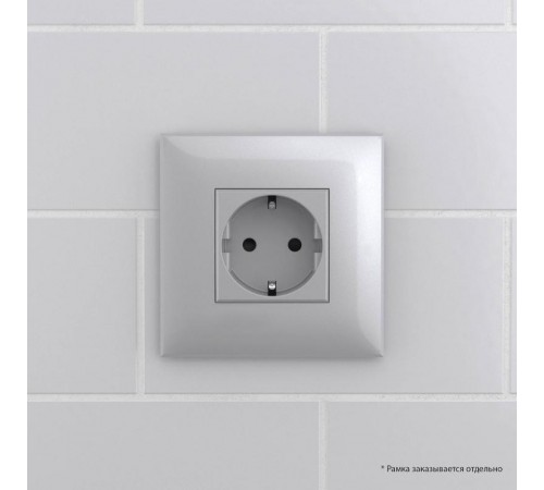 Розетка в стену, 2P+E, с з/ш, "Avanti", "Закаленная сталь"  4404003  DKC