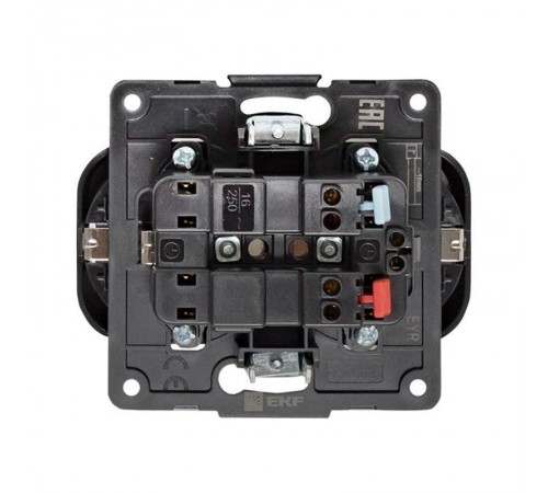 Стокгольм Механизм Розетки 2-местной с/з 16А черный с защ. штор. EKF PROxima  EYR16-128-20  EKF