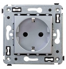 Розетка в стену, 2P+E, с з/ш, "Avanti", "Закаленная сталь"  4404003  DKC