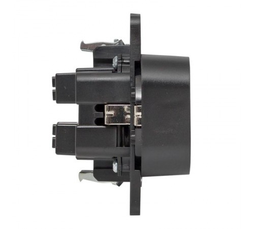 Стокгольм Механизм Розетки 2-местной с/з 16А черный с защ. штор. EKF PROxima  EYR16-128-20  EKF