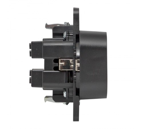 Стокгольм Механизм Розетки 2-местной с/з 16А черный с защ. штор. EKF PROxima  EYR16-128-20  EKF