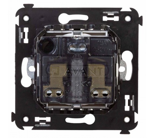 Розетка в стену, 2P+E, с з/ш, "Avanti", "Закаленная сталь"  4404003  DKC