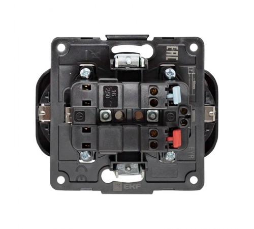 Стокгольм Механизм Розетки 2-местной с/з 16А черный с защ. штор. EKF PROxima  EYR16-128-20  EKF