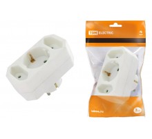 Блок на 3 гнезда: 1x2П+3 16 А + 2х2П 2,5 А под плоскую вилку 250 B белый  SQ1806-0201  TDM