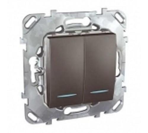 Unica TOP Графит Выключатель 2-клавишный (сх.5) с подсветкой  MGU5.0101.12NZD  Schneider Electric