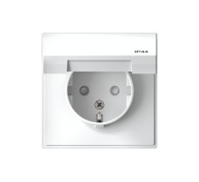 ArtGallery Белый Розетка с заземлением, со шторками, с крышкой, 16А, IP44, механизм  GAL440146  SE