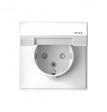 ArtGallery Белый Розетка с заземлением, со шторками, с крышкой, 16А, IP44, механизм  GAL440146  SE